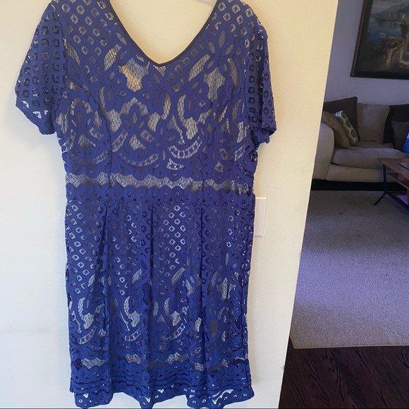Royal Blue Lace Cocktail Dress - Picture 2 of 5